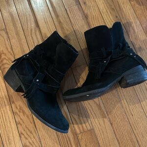 Not Rated Black Ankle Boots with Fringe